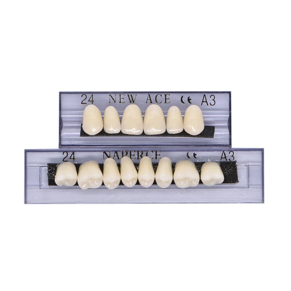 168Pcs Dental Acrylic Resin Denture A3#24 Shade Full Upper Lower False Teeth HOT