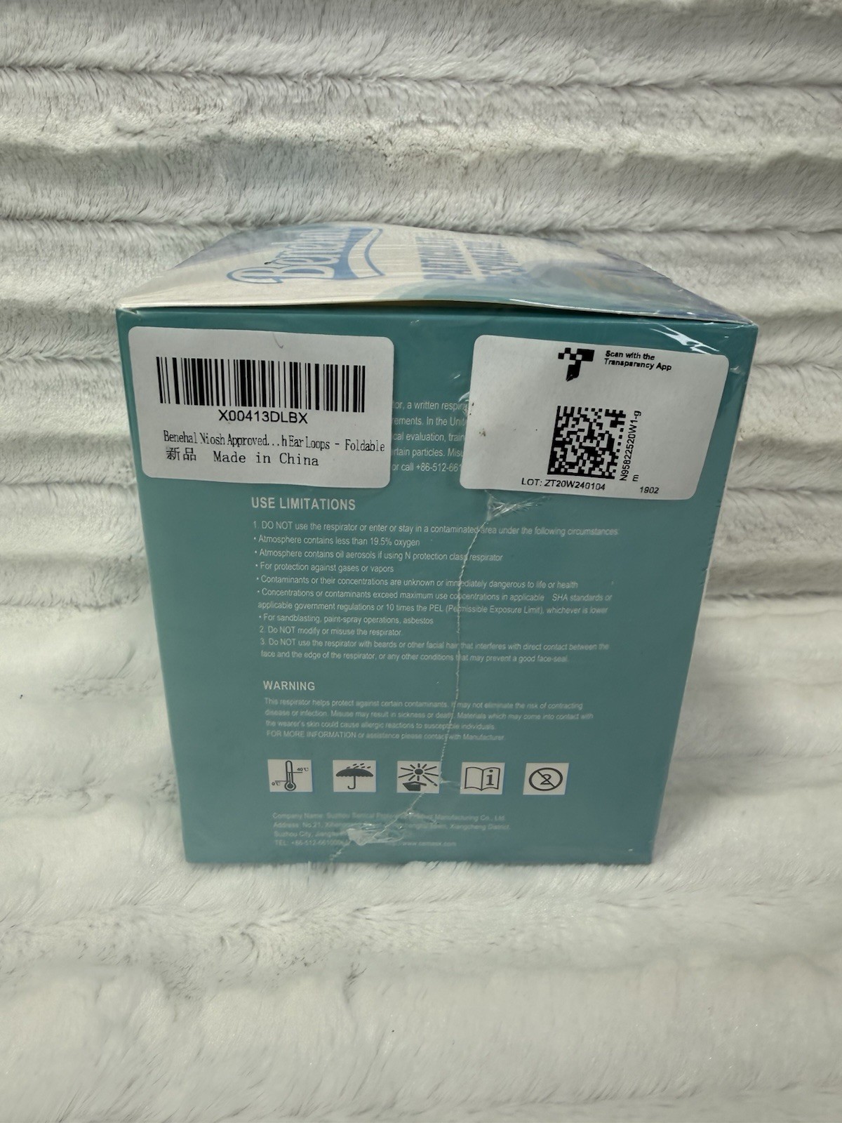 NIOSH Approved N95 Mask Particulate Respirators 20ct Face Masks White Exp 2/28