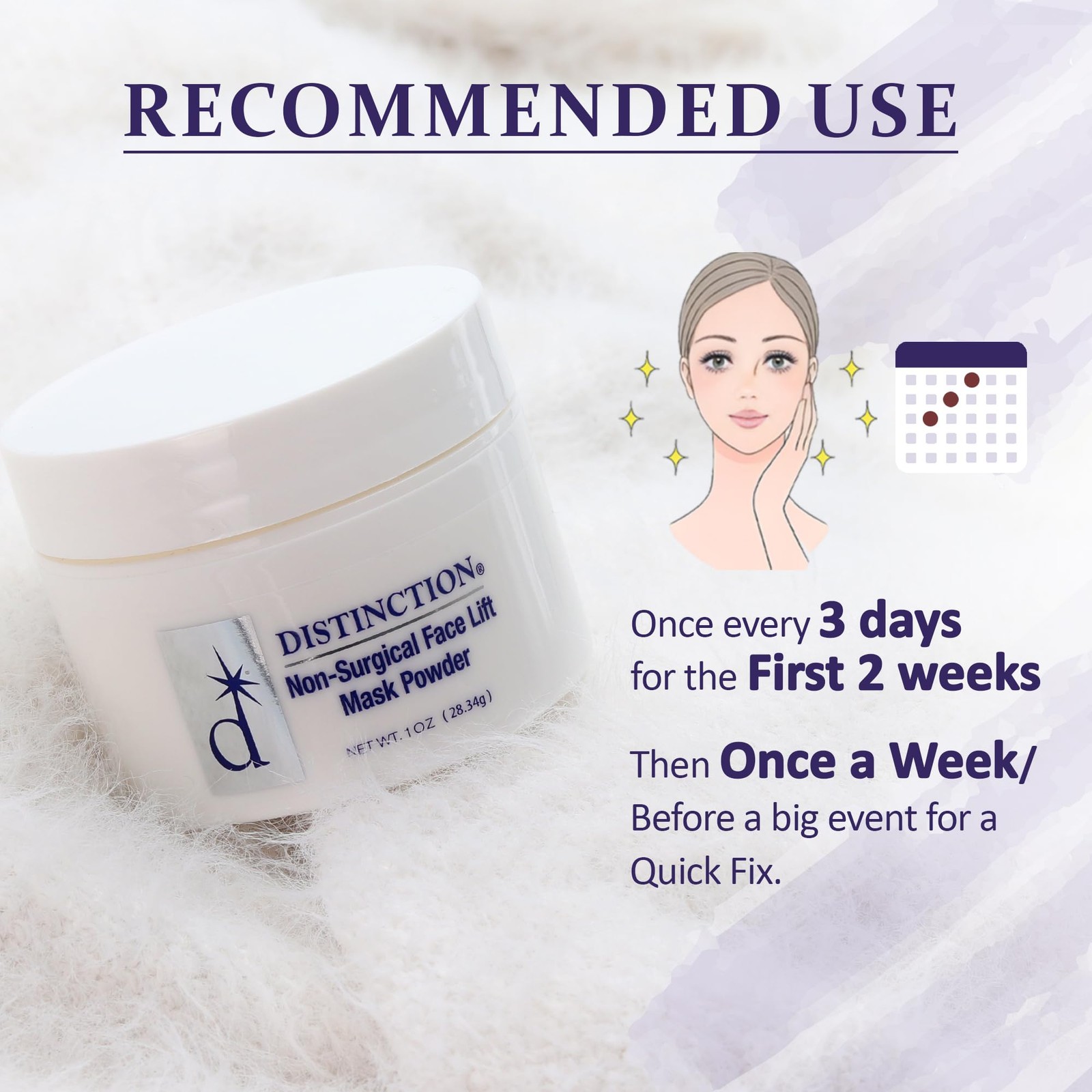 Distinction Face Lift Mask Powder & Activator w/ AHA & Vitamin C, (1+ 3 Fl Oz