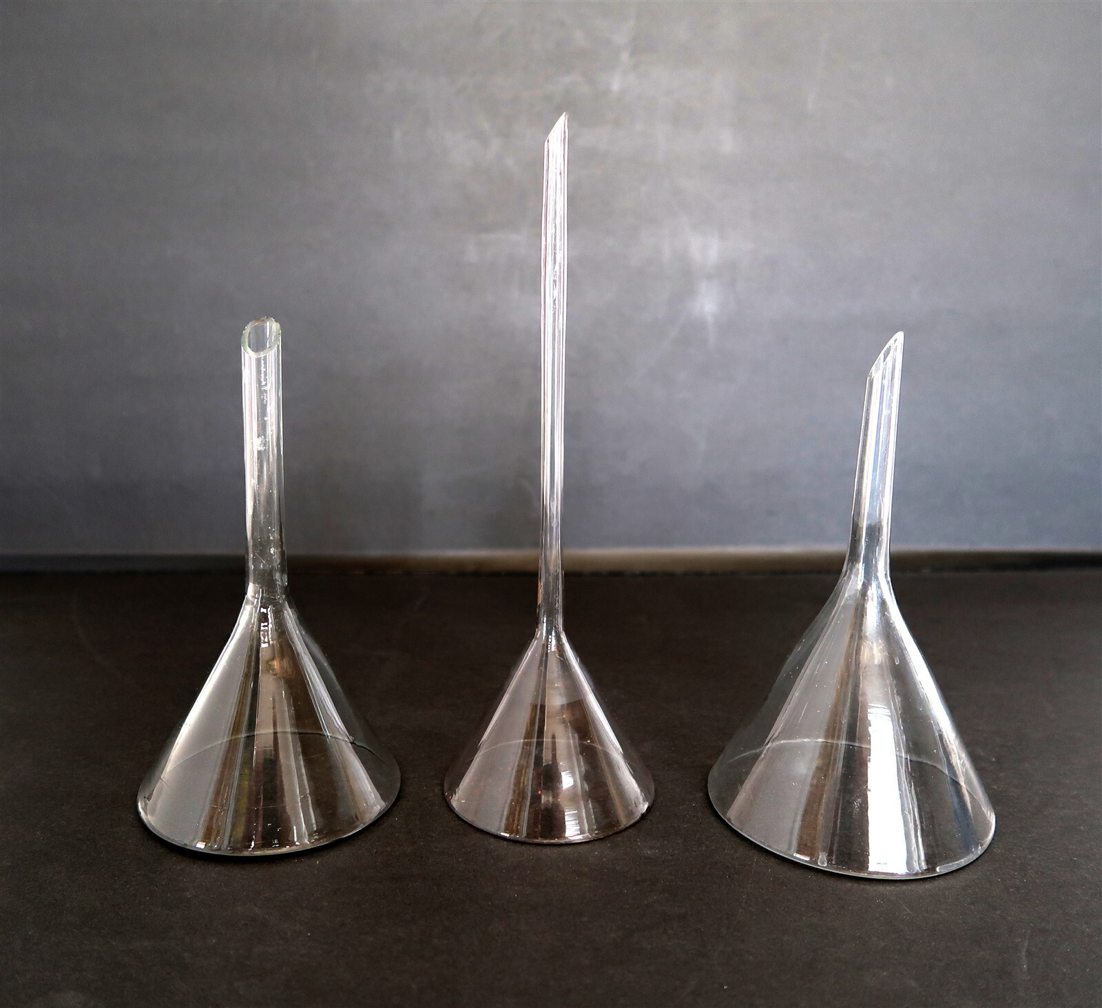 Lot of Lab Glass Funnels Scientific Instruments in 3 Mixed Sizes