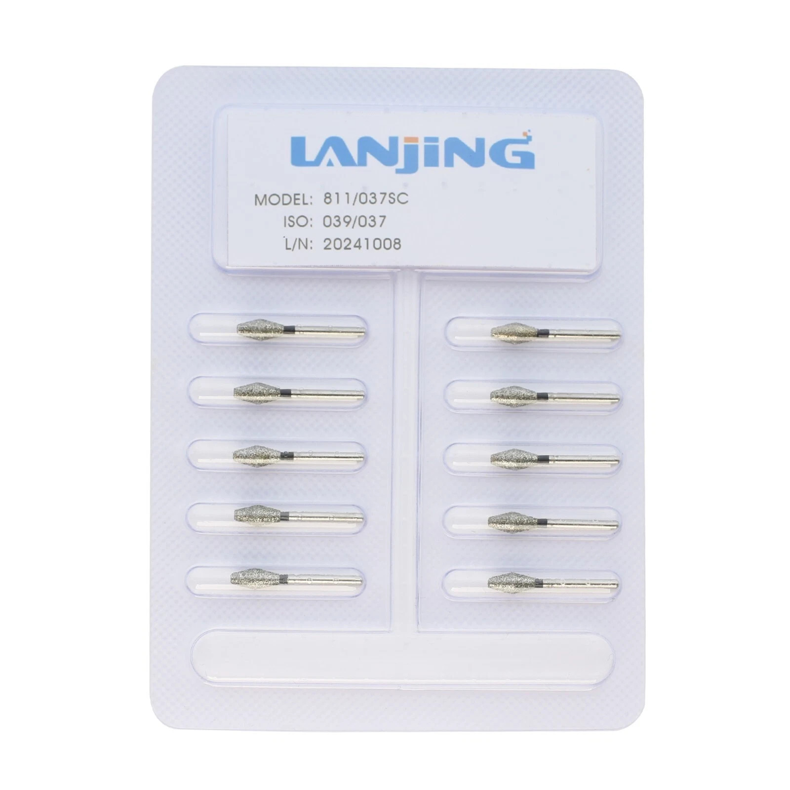 Diamond Dental Burs 811/037SC High Speed FG Shank for Implant & Crown Prep 3.7mm