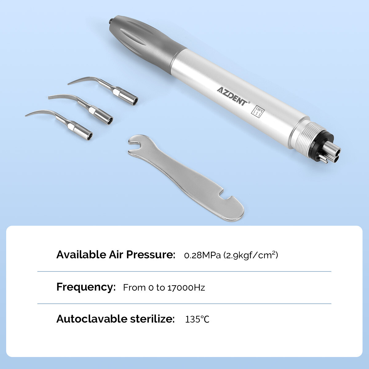 NSK Style Dental Ultrasonic Air Perio Scaler Handpiece 2 & 4-Holes 3 Tips