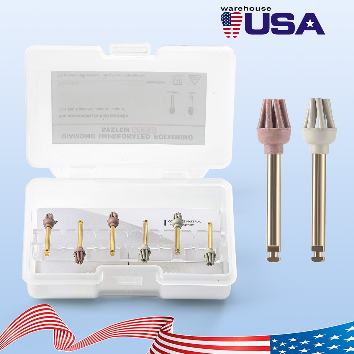 6pcs Dental Composite Resin kit Polishing Wheel RA Medium/Fine for Pre-polishing