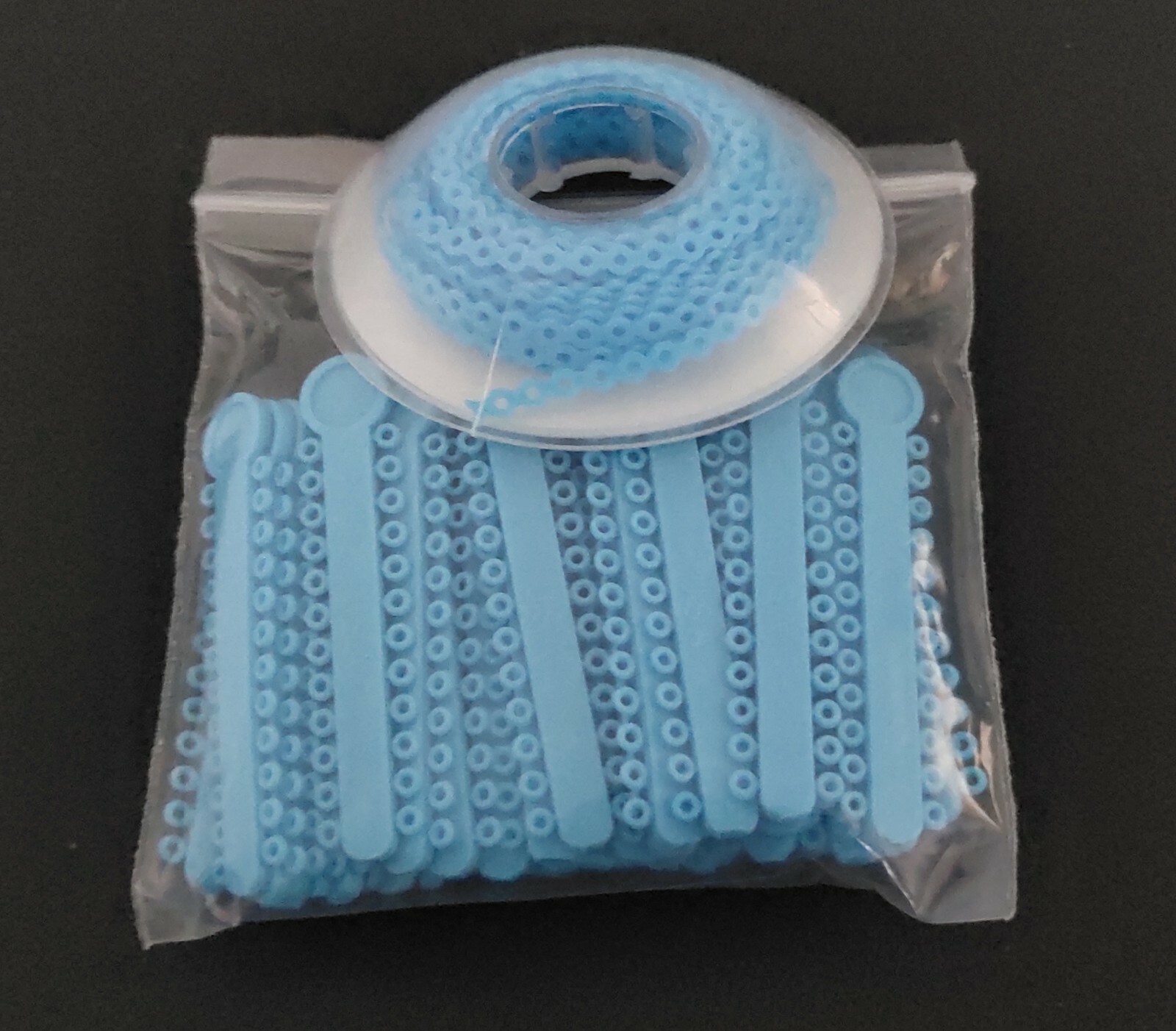 1 Pack Ligature Ties 1008Pcs &1 Pc Elastic Power Chain 15 Feet Short Light Blue