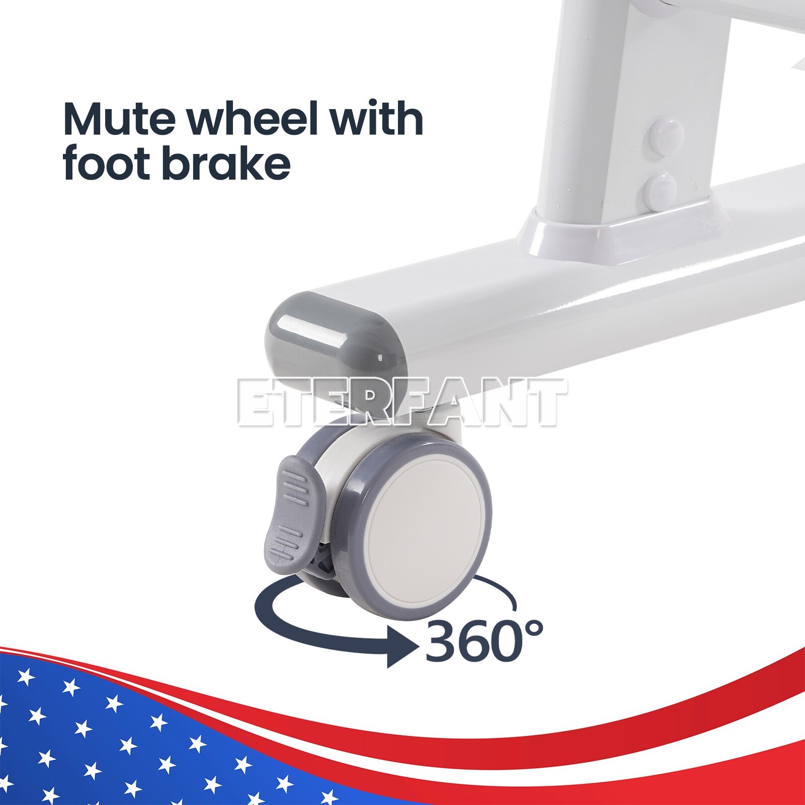 ETERFANT 3-Layer Dental Medical Trolley Stainless Steel Lab Mobile Rolling Cart