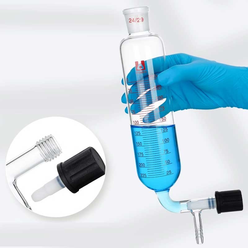 100ml-500ml Double-Layer Distillation Receiving Bottle Glass with Piston ca