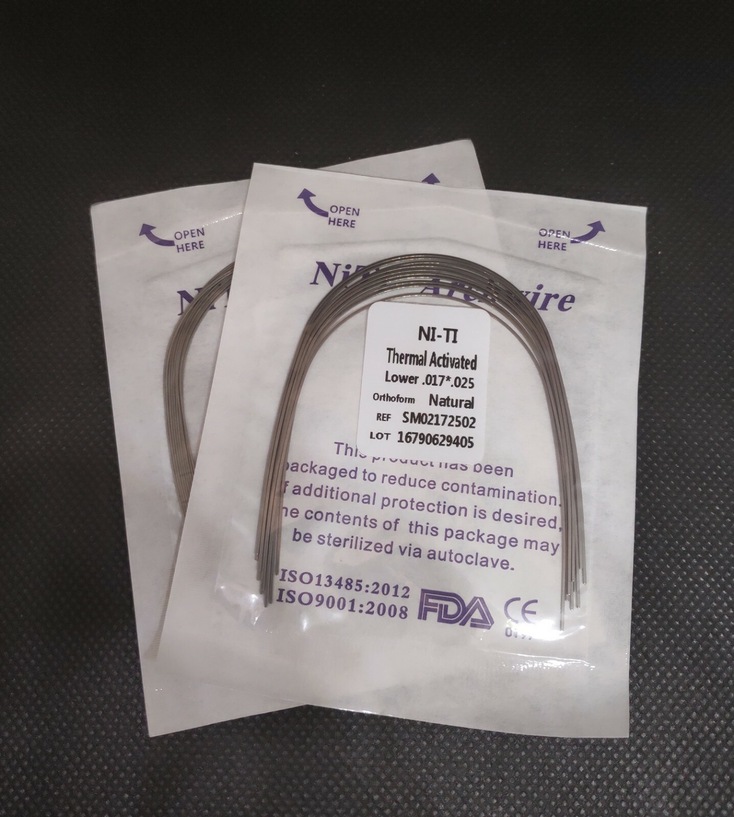 Dental Orthodontic Thermal Activated NITI Arch Wires Rectangular Natural Form