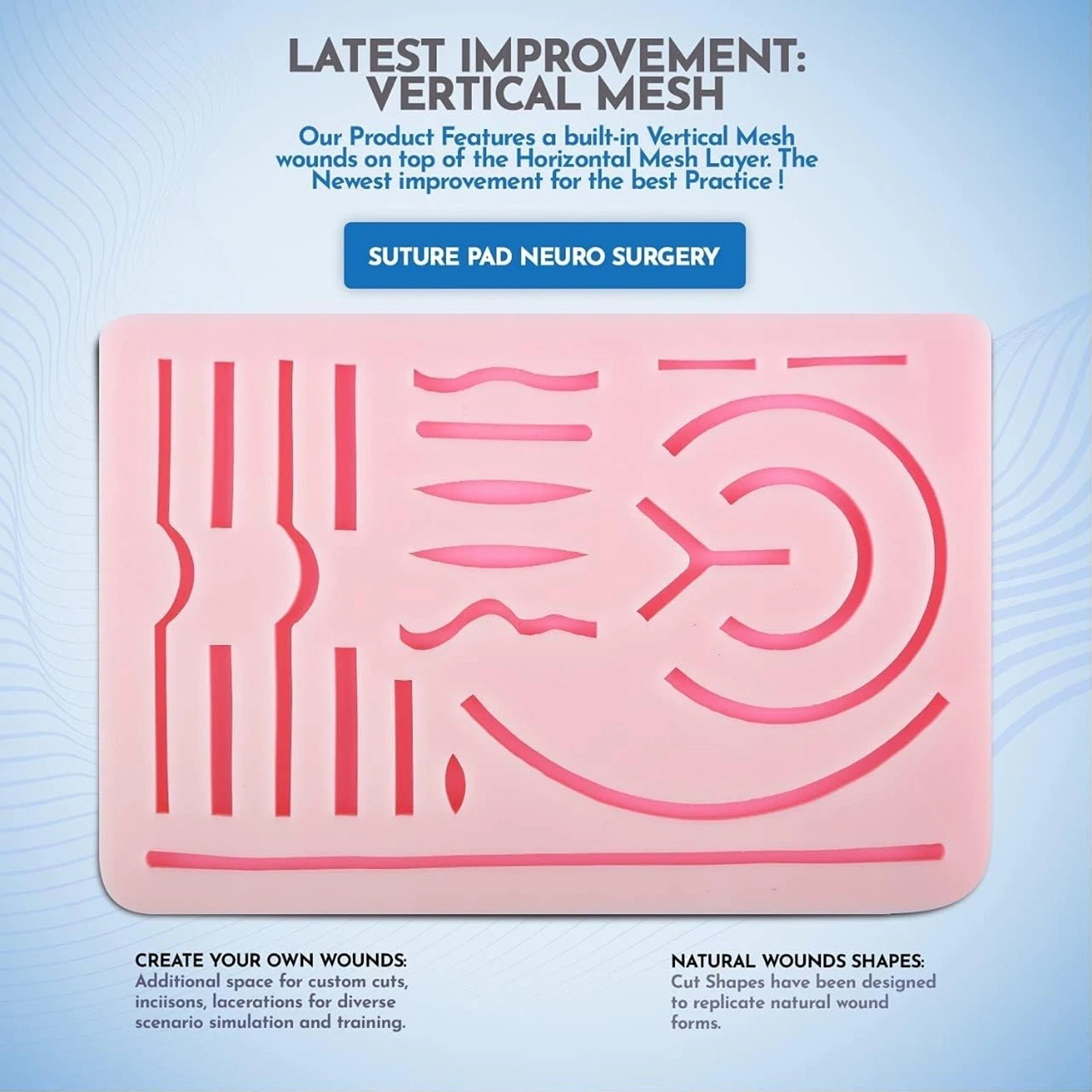 New Medical Skin Suture Practice Silicone Pad Wound Simulated For Training Kit