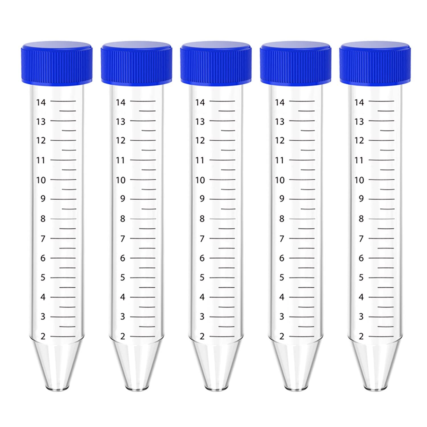 50-1000pcs 15ml Centrifuge Tubes Conical Bottom Screw Caps Polypropylene Sterile