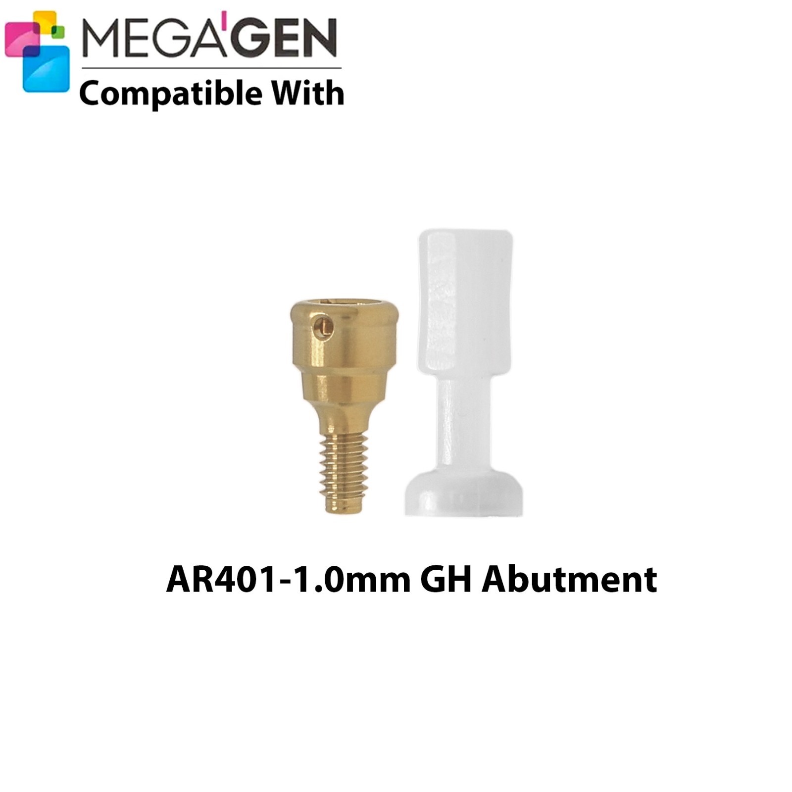 Dental Locator Abutment & Male Cap Compatible MegaGen AnyRidge AR Implant System