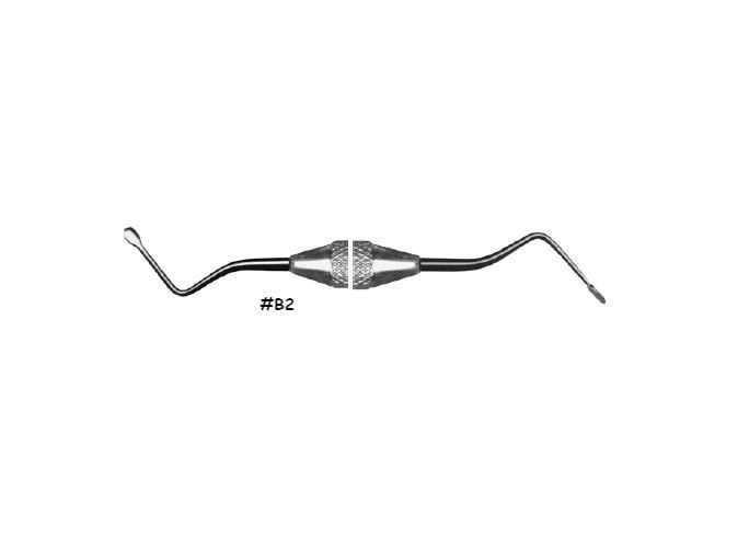 US Elite Dental Gingival Cord Packer Double End #B2 Serrated off Angle Firm-Grip