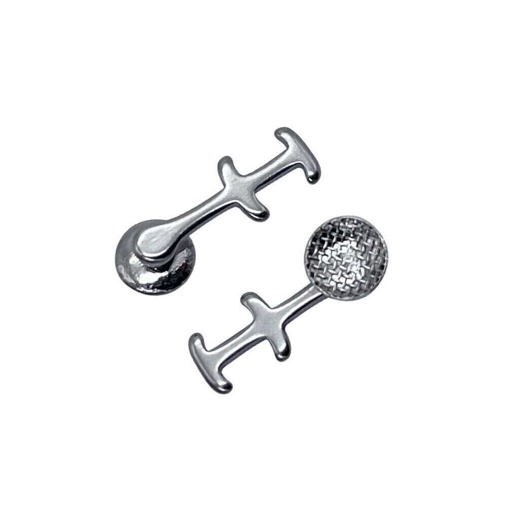 Dental Orthodontic Bondable Crimpable Round Multi-hook Double Lingual Button
