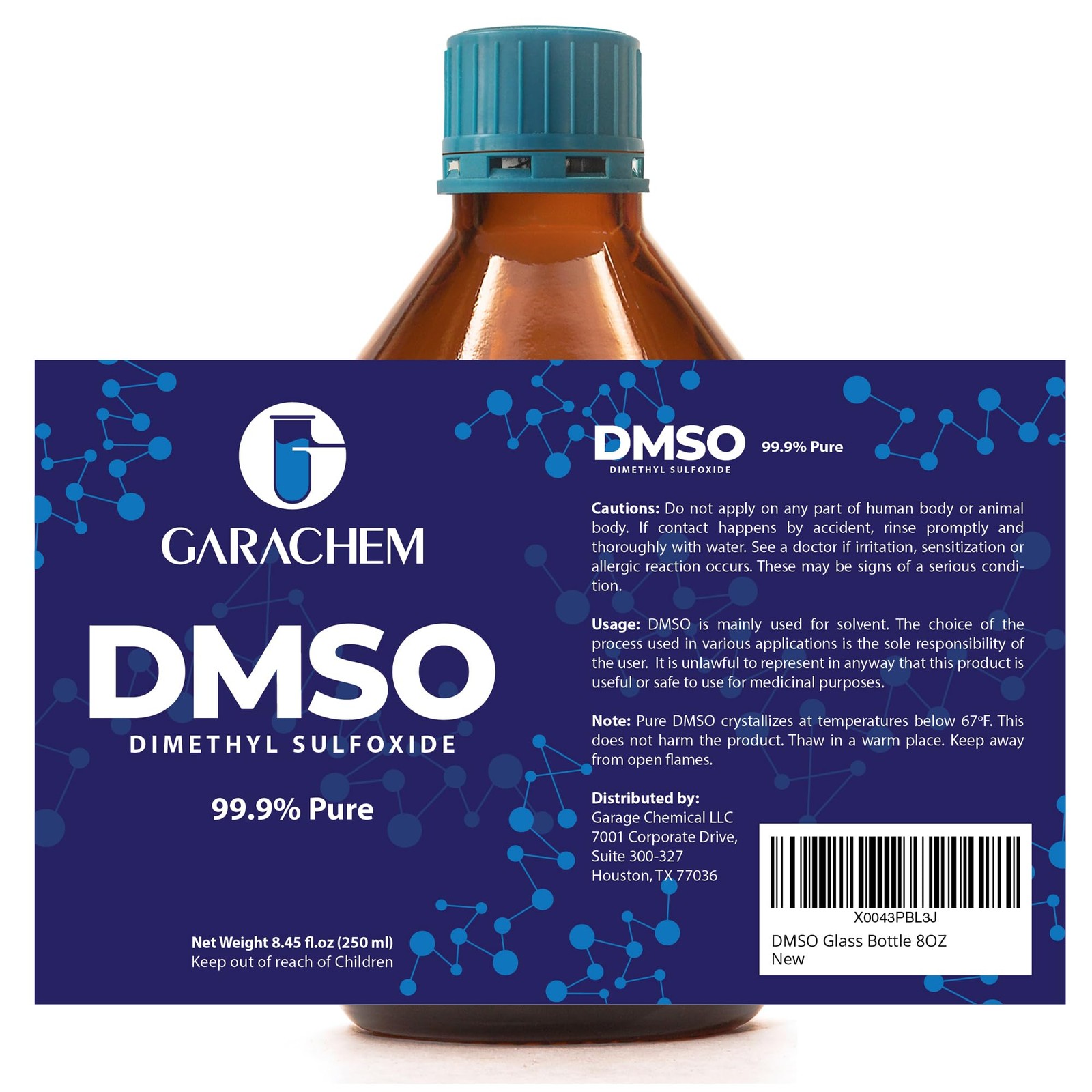 GARACHEM Pure DMSO in a Glass Bottle, Pure Liquid Dimethyl Sulfoxide 8 OZ, No…