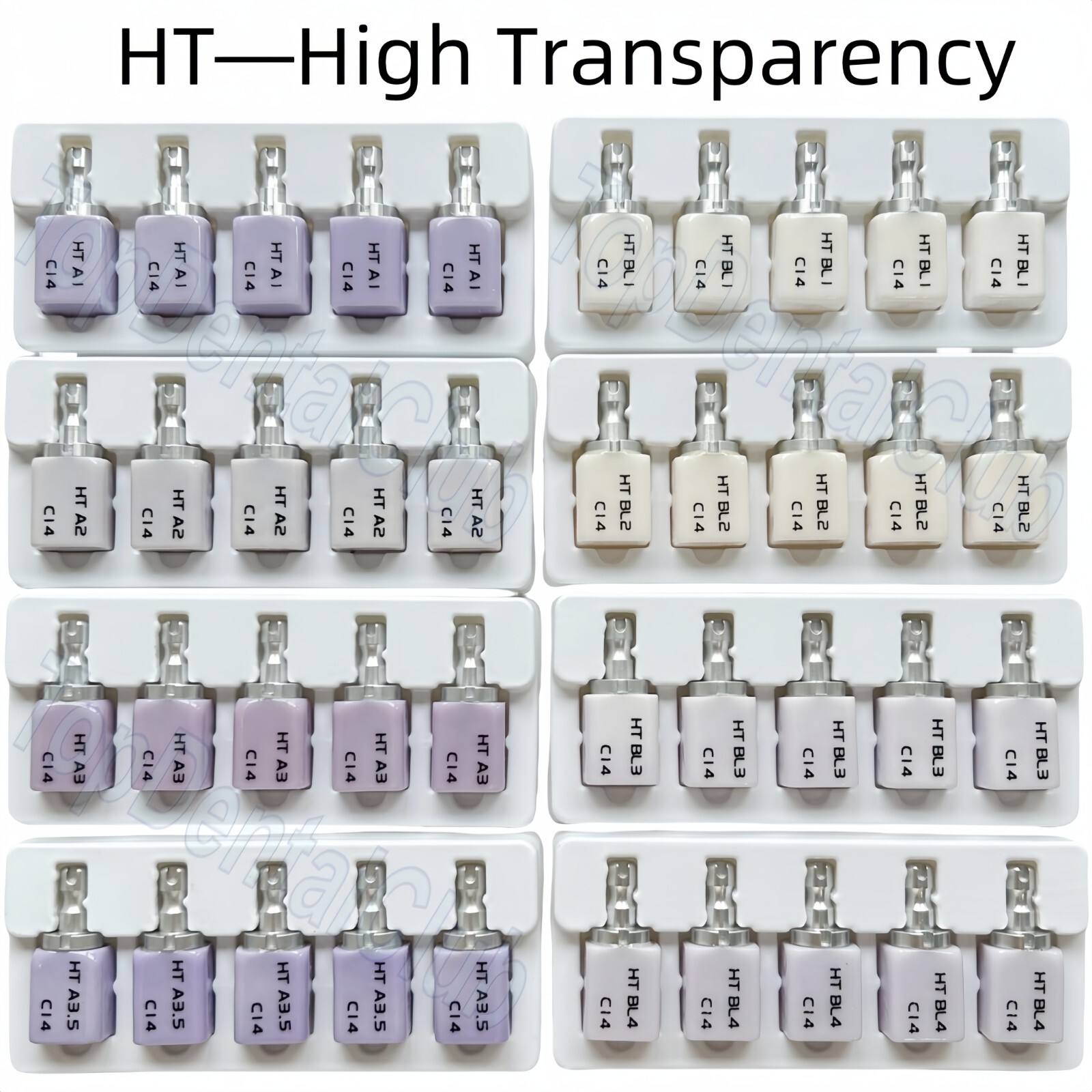 HT LT C14 Dental Glass Ceramic Lithium Dislicate Blocks Cerec Emax CAD CAM