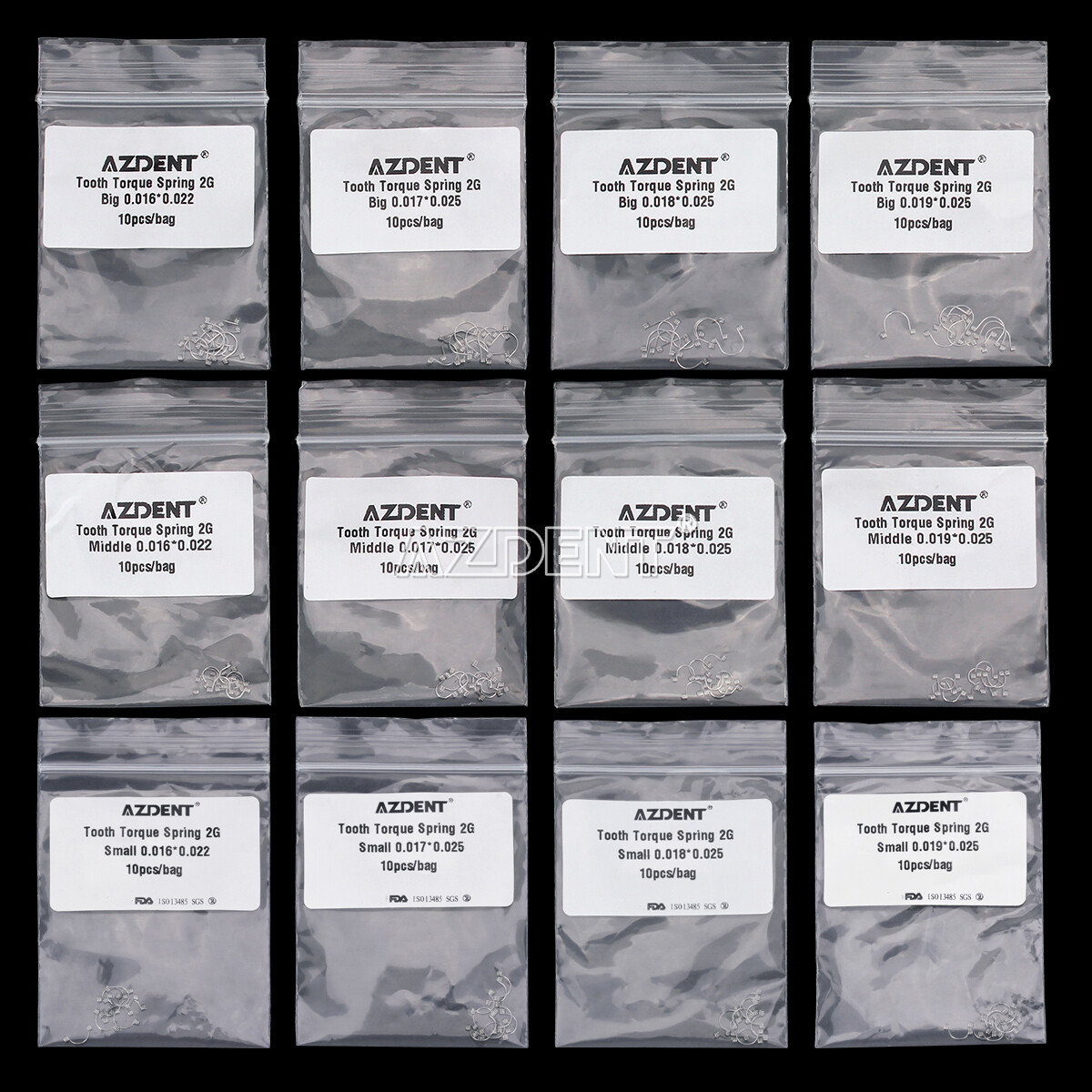 Dental Ortho Rectangular Diente anterior Torque Pequeño / Medio /Grande Resortes