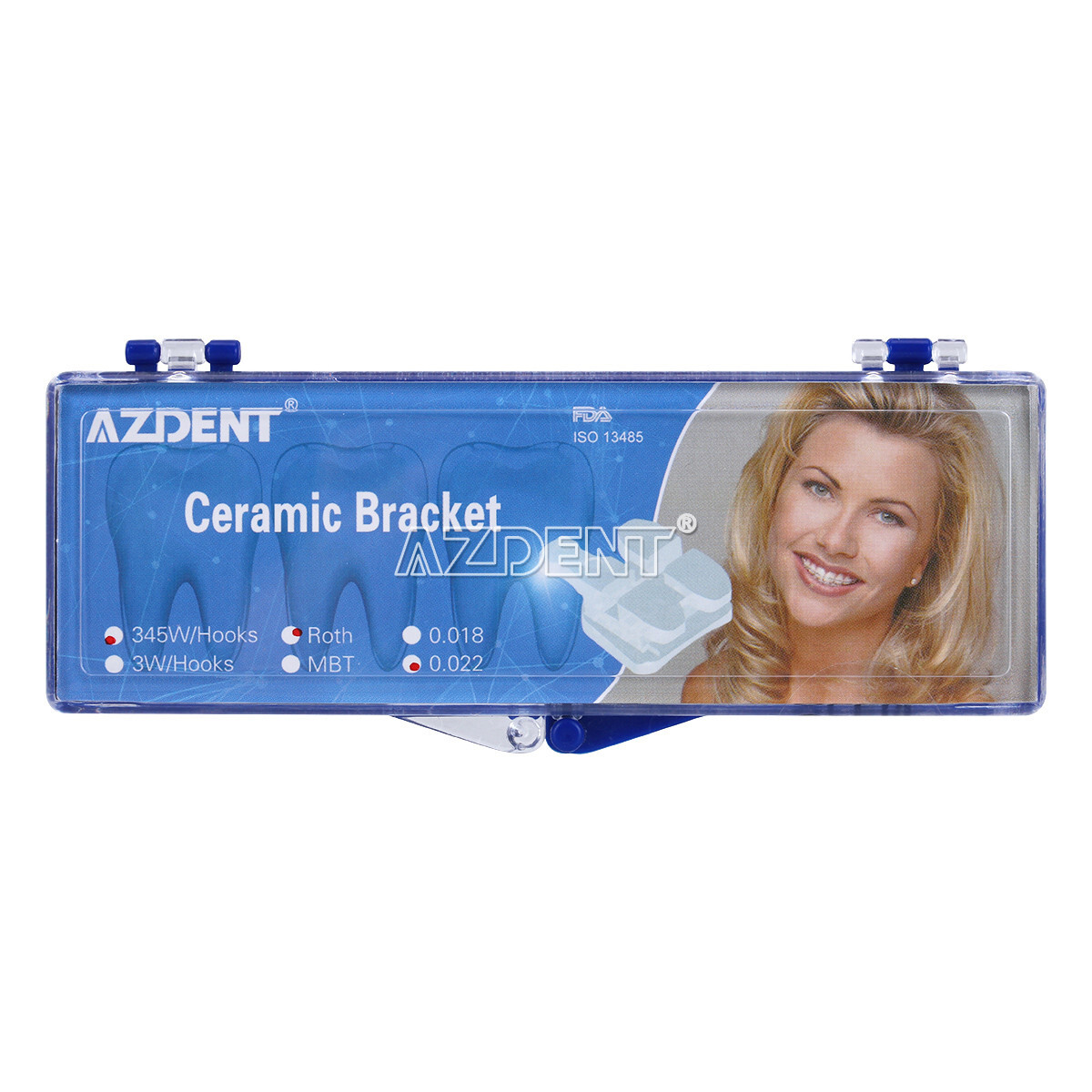 5X AZDENT ortodoncia brackets ceramicos soporte dental 5*5 Roth .022 Ganchos 345