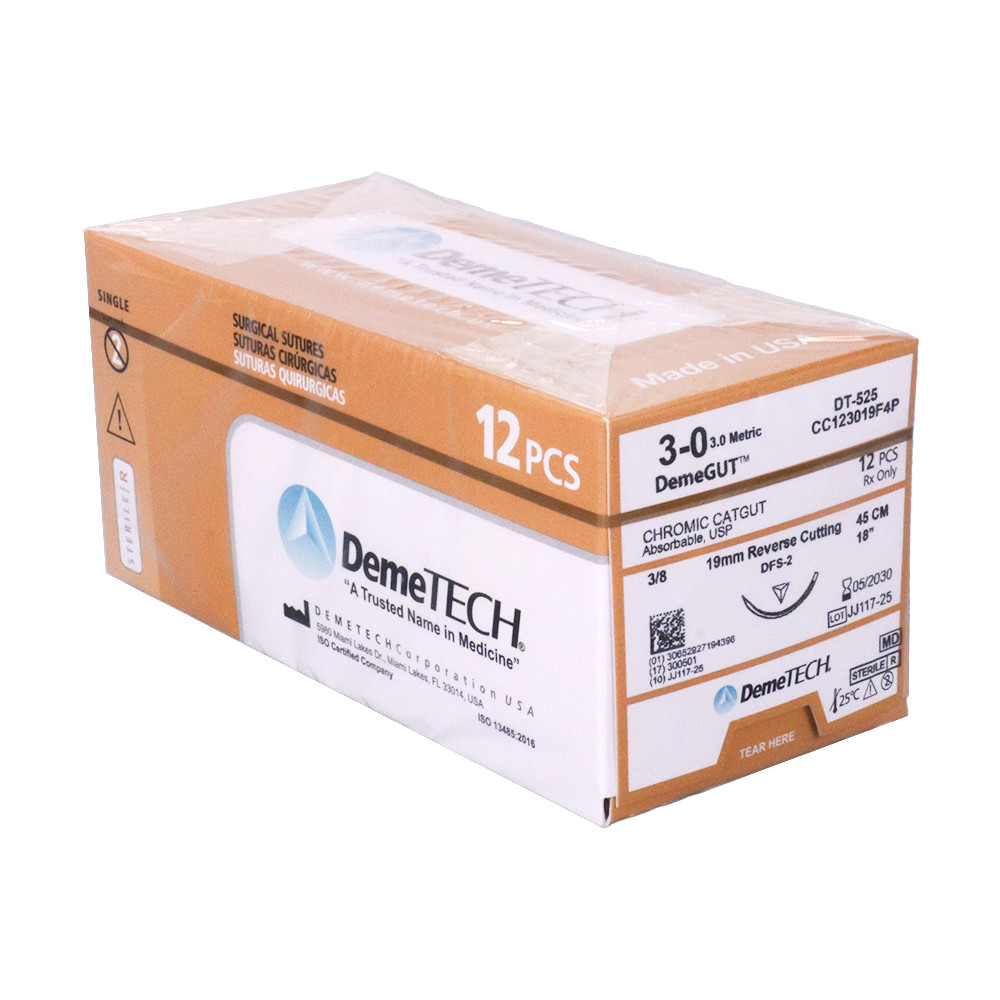 DemeTECH® 3/0 4/0 (45/75cm) Various Materials Absorbable Braided Coated Multiple