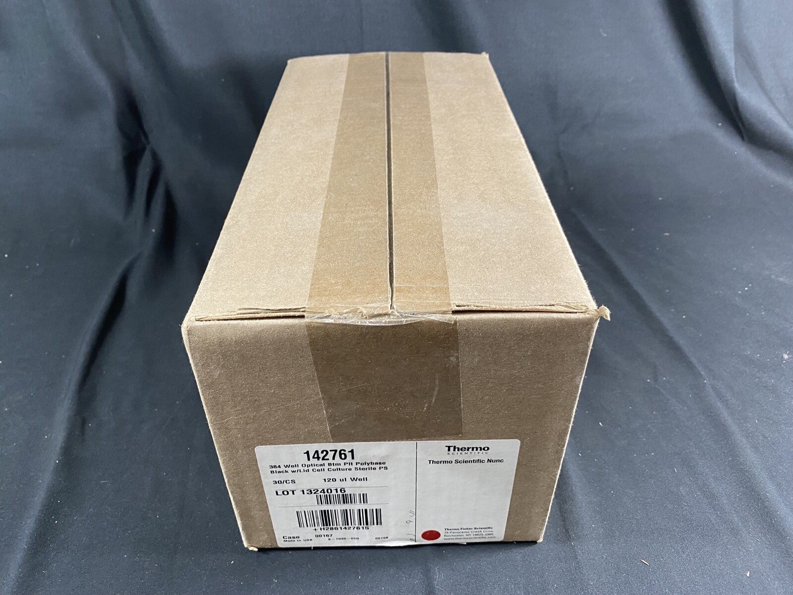 THERMO SCIENTIFIC NUNC 120μL Black Clear Sterile 384 Well Plate #142761 (30/Cs)