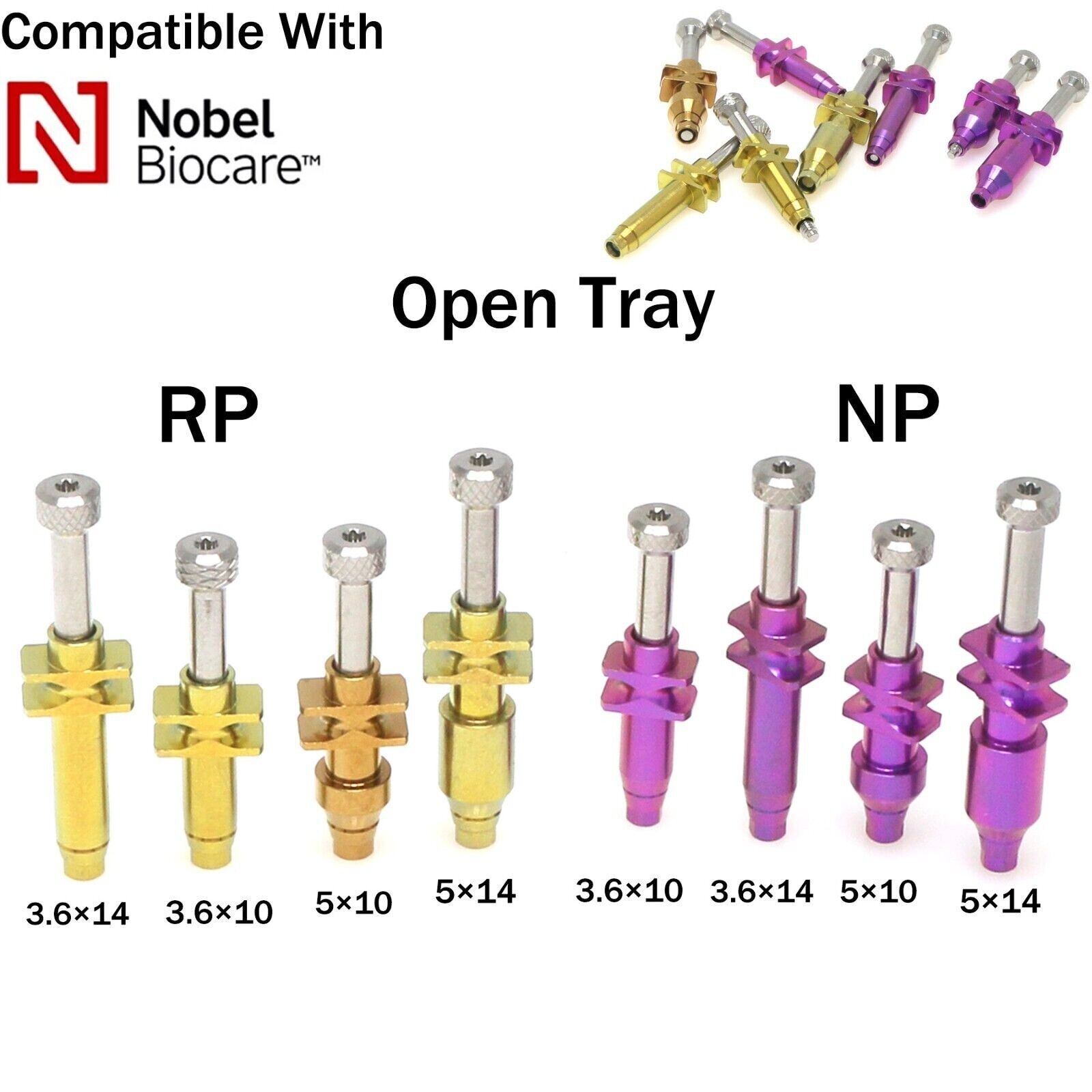 US Dental Nobel Conical Connection Impression Coping Open Tray NP/RP Ø3.6/5.0mm