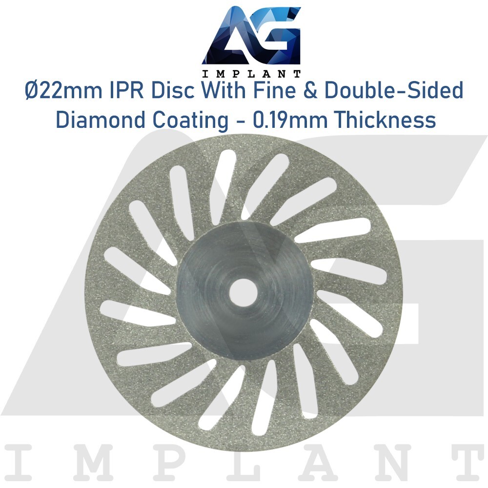Ø22mm IPR Disc Fine Double Sided Diamond Coating 0.19 Ortho Mandrel