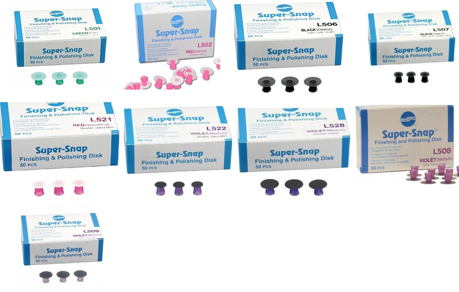 Shofu Super-Snap Finishing Polishing Disks 50/Bx