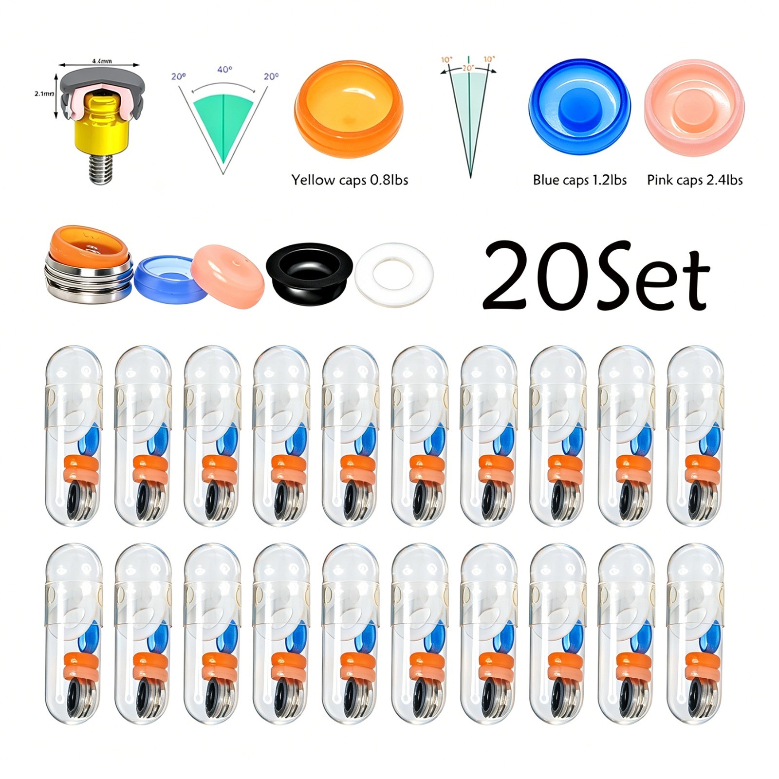 Universal Zest Locator Male Retention Caps Mixed Force Dental Lab Processing Kit