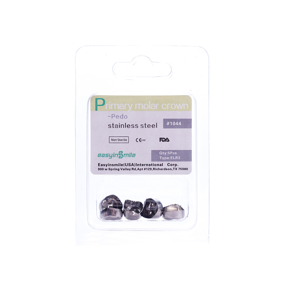 5Pcs Dental Molar Crown Stainless Steel Temporary Primary Kids Crown All Size US