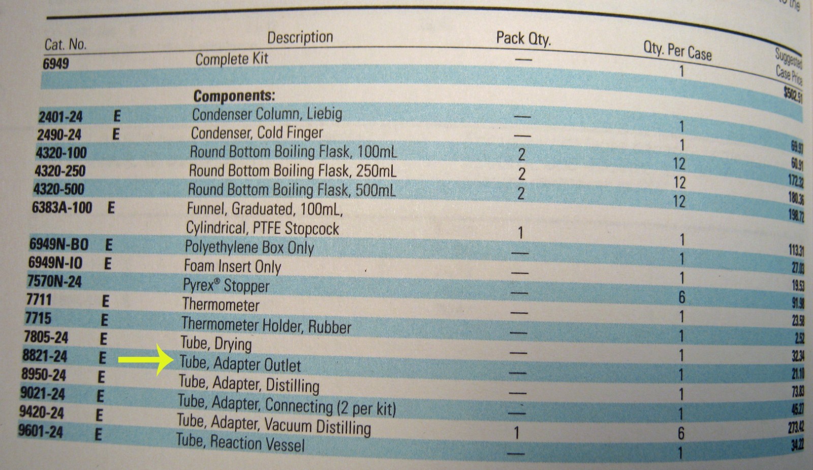 CORNING ORGANIC CHEMISTRY KIT MISSING ONE FREE SHIPPING B
