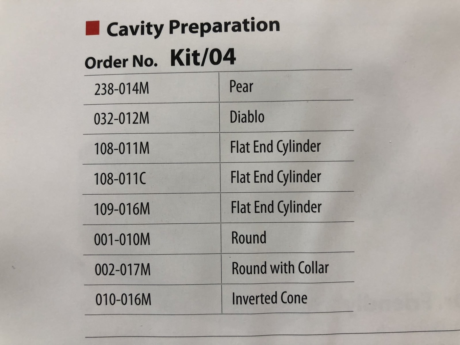 MDT Dental Cavity Preparation Kit #4 8-FG Diamond Burs & autoclavable
