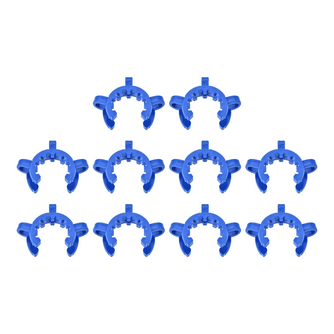 10 x Lab Joint Clip Plastic Clamp for 24/25 or 24/40 Glass Taper Joints Blue