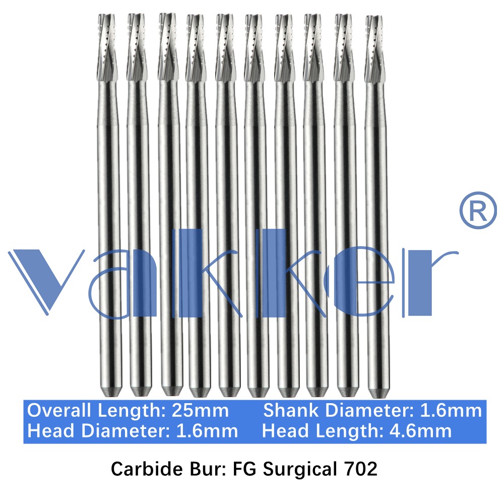 10/Pk Dental Surgical Round Burs 2 4 6 8 FG SURG 25mm Carbide Bur for High Speed