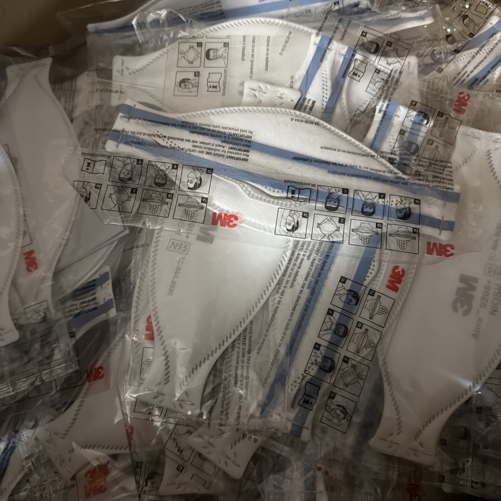 3M Aura Particulate Respirator 9205+ N95, Lightweight(10 pieces)