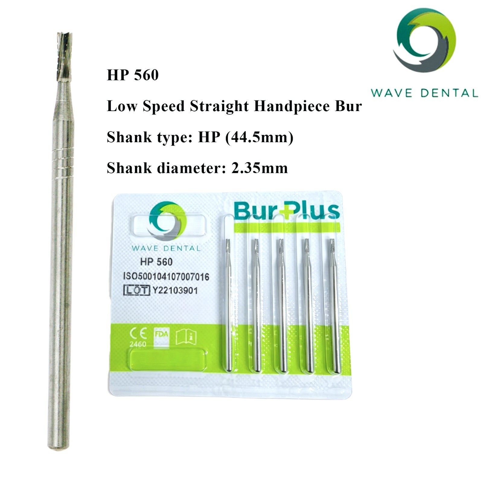 US Wave Dental Carbide Straight Fissure Surgical HP Burs For Low Speed Straight