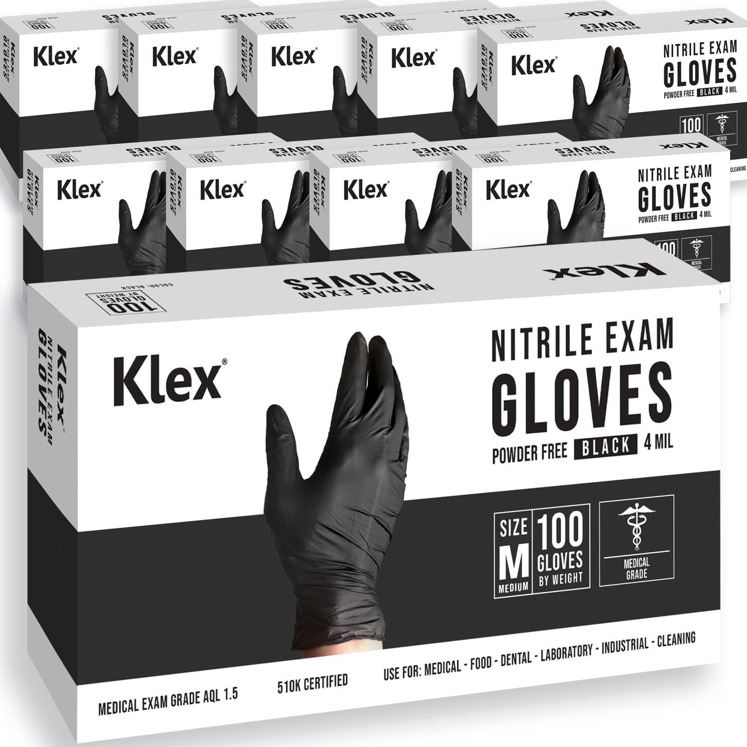 Nitrile Exam Gloves – Medical Grade, Powder Free, Latex Rubber Free, Disposab…