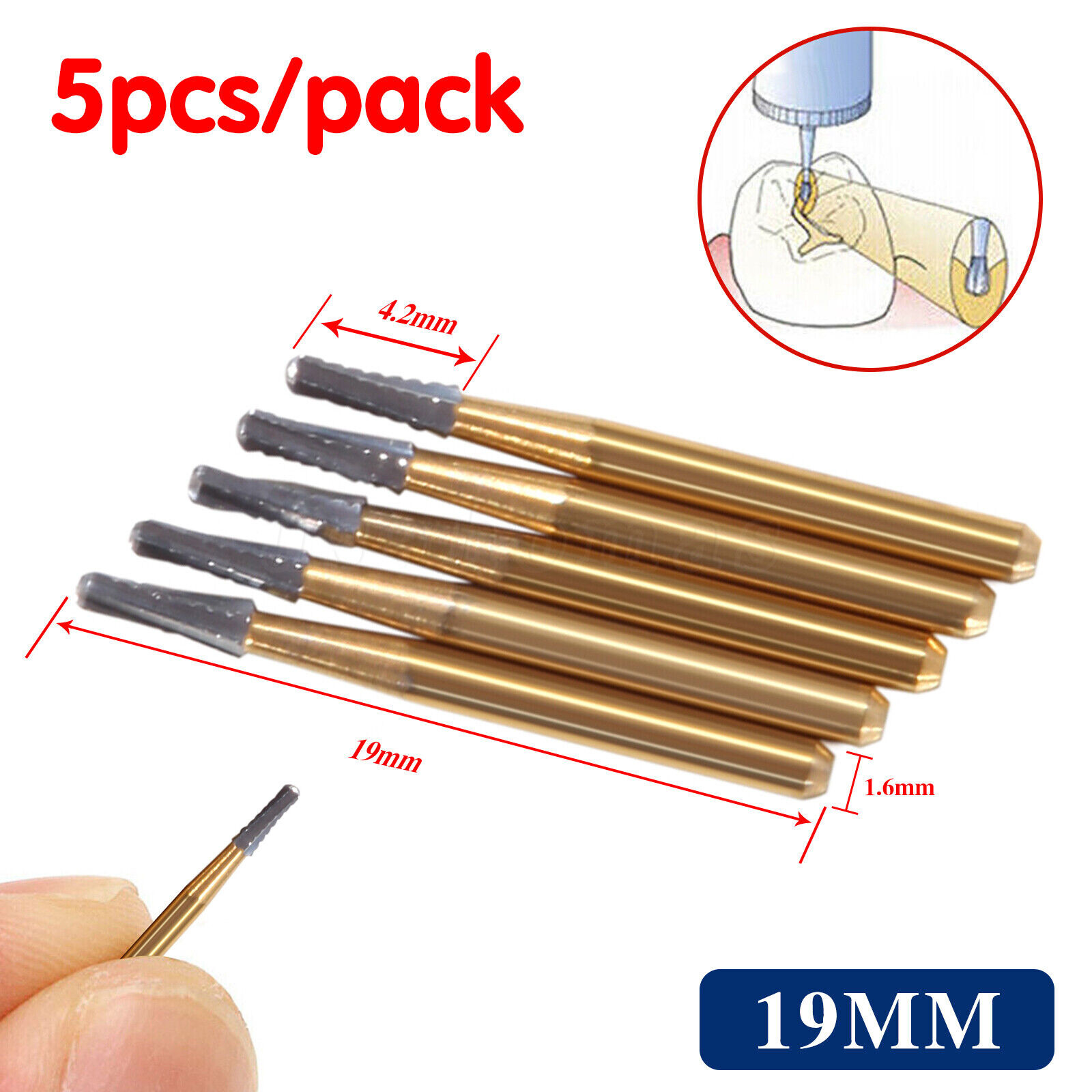 10Pcs Dental Tungsten Carbide Burs Crown Cutter Cutting Transmetal FG 1957