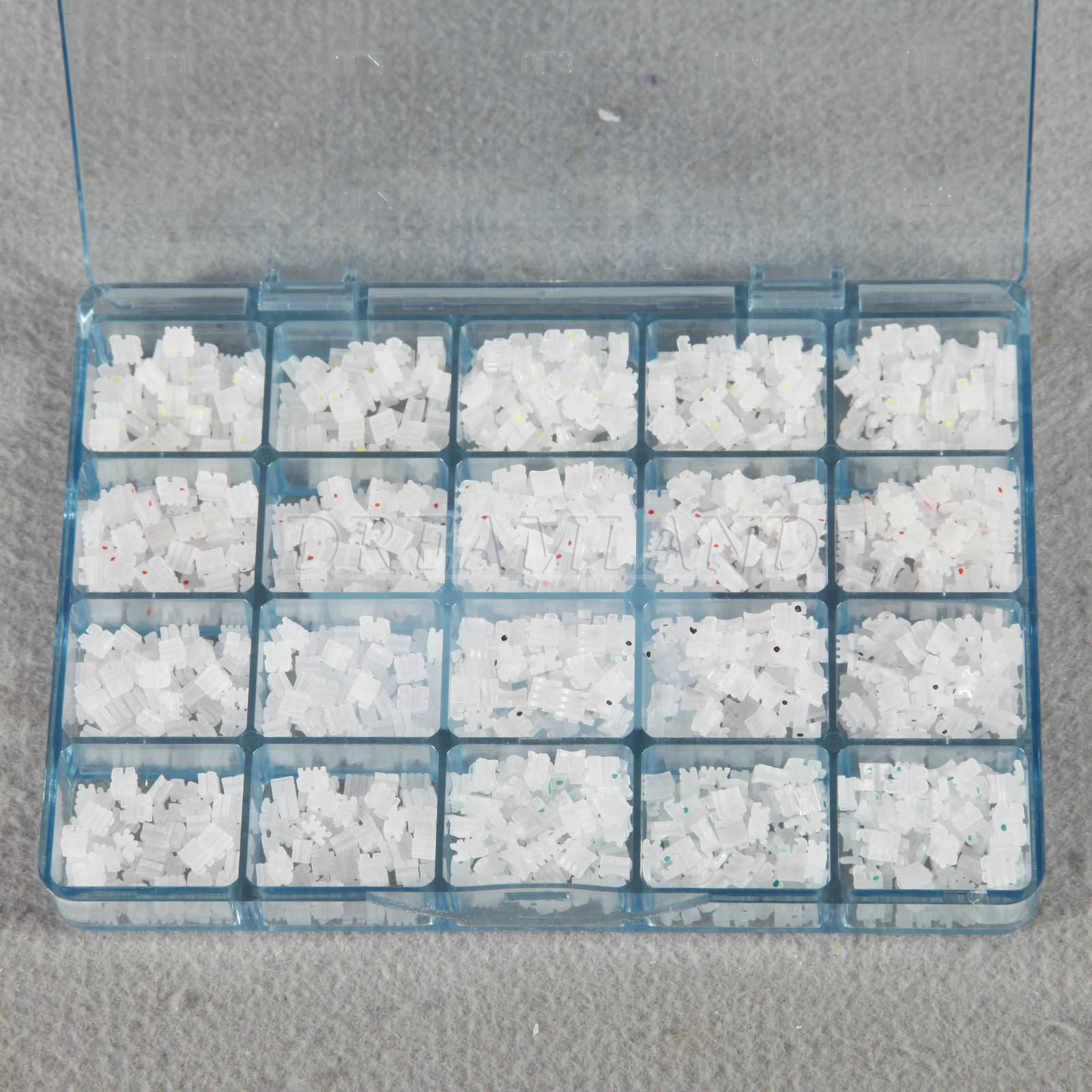 1000pcs/Pack Ceramic Braces Bracket 5*5 hooks 3 4 5 Orthodontic Roth.022 AQ-K