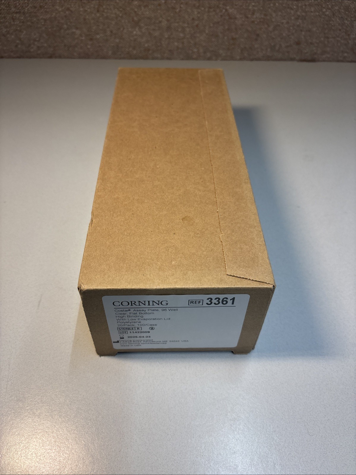 CORNING 3361 96-Well EIA/RIA Clear PS High Bind Microplates w/ Lid, 20/Pack