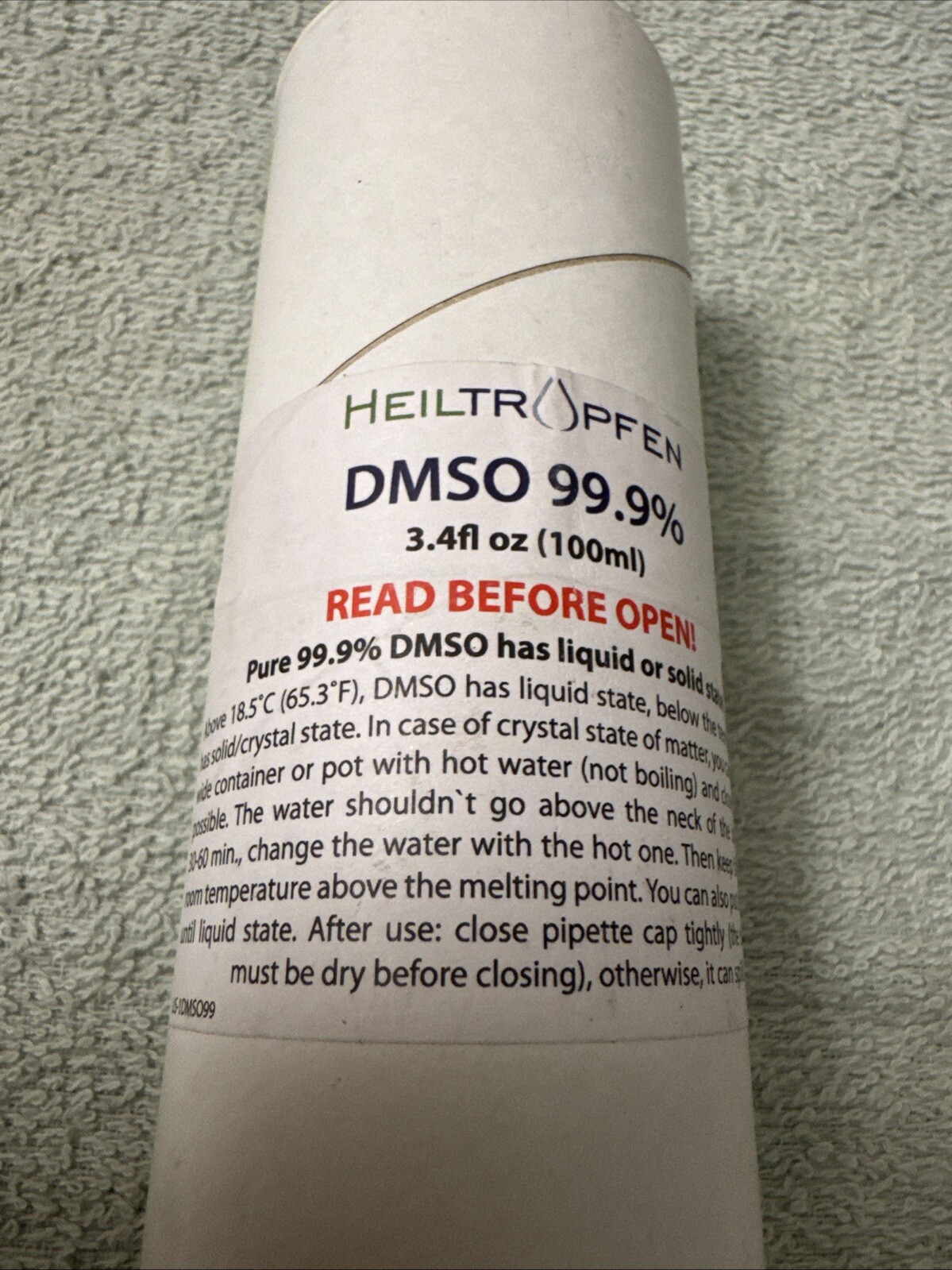 99.9% DMSO Pharmaceutical Grade ingredients Dimethyl sulfoxide Liquid 3.4 Oz