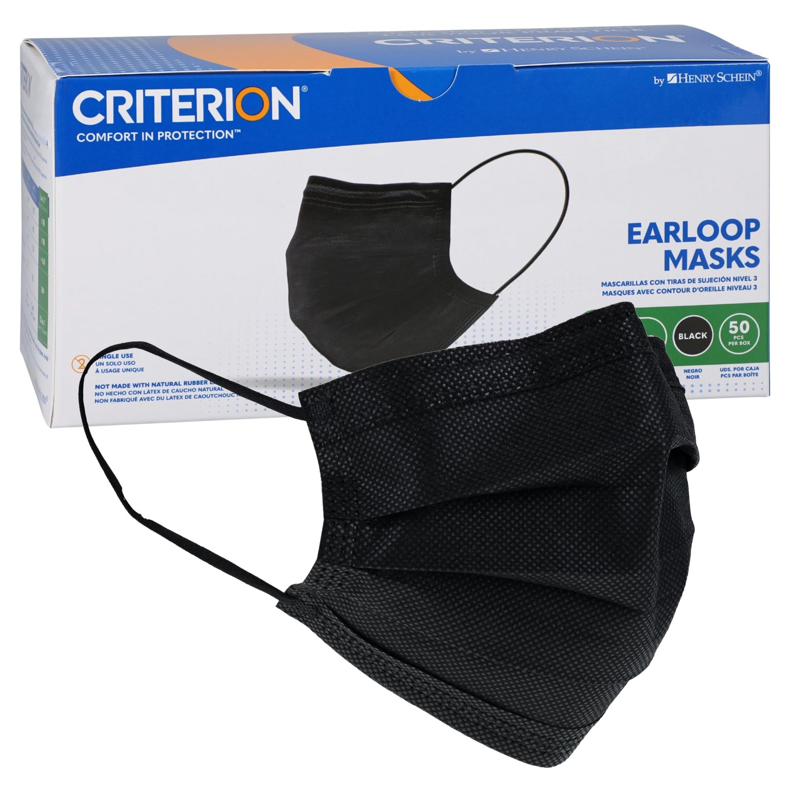 Criterion ASTM Level 3 Disposable Face Mask – Black, 3-Ply, Fluid Resistant, …