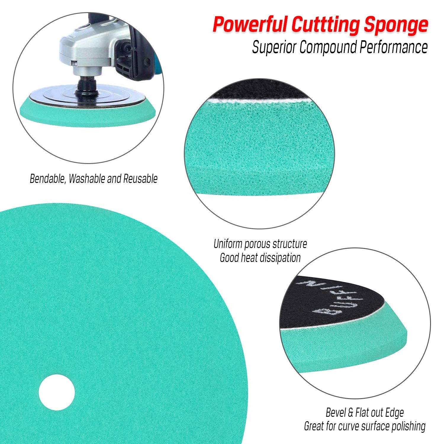 3pcs Polishing Pads for Orbital Sander, Orbital Buffing Pads Hook and Loop Fo…