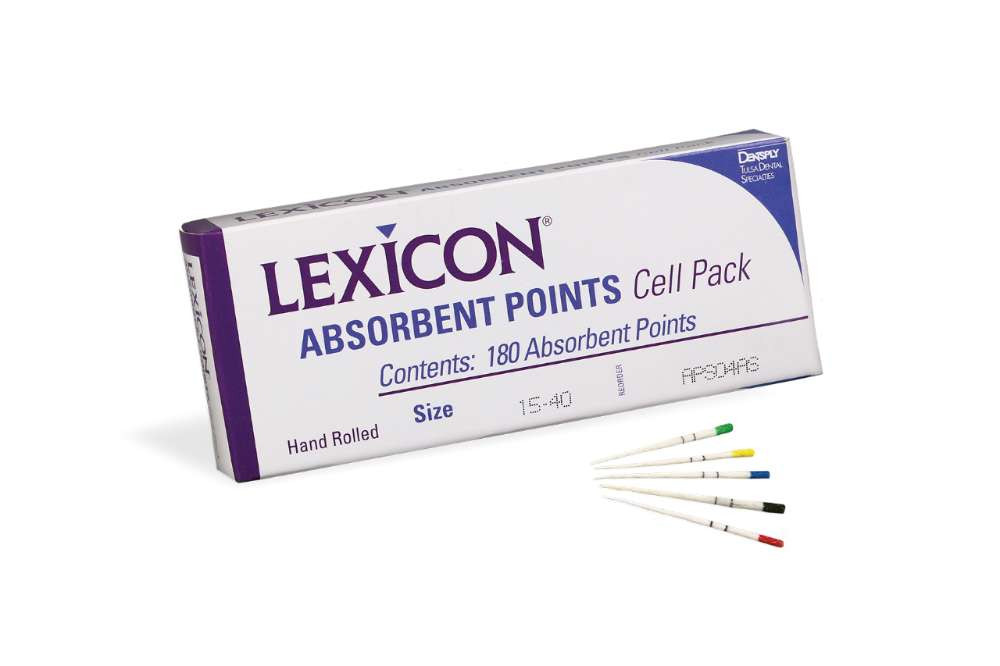 DentSply Lexicon Endodontic Absorbent Points – .04 (ISO Sizes) (180/Pack)