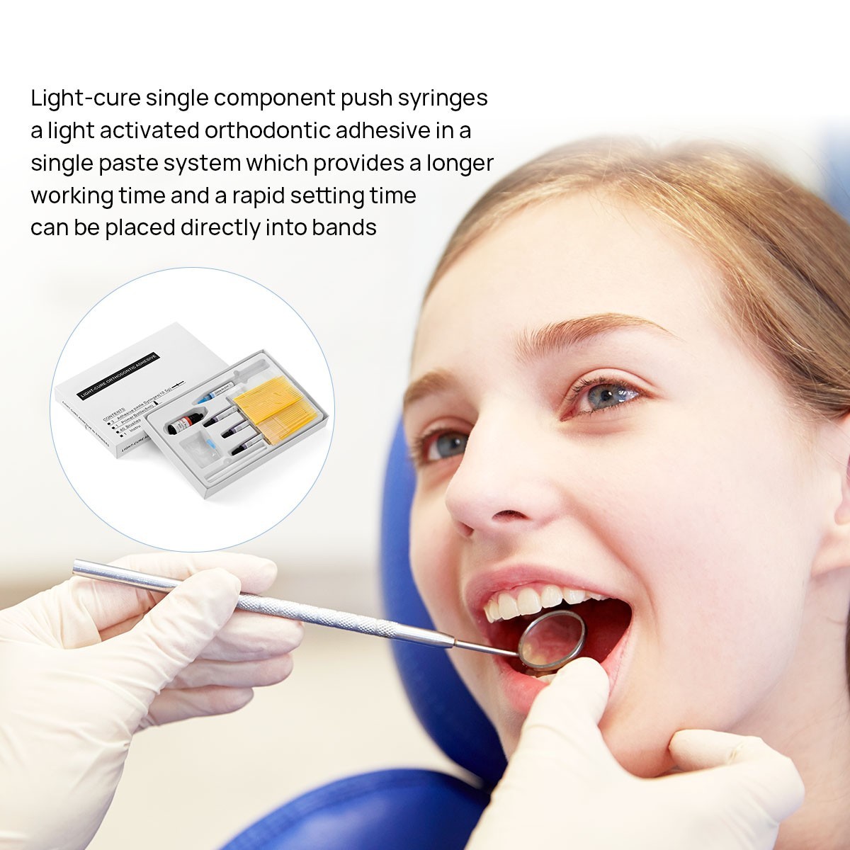 Dental Bracket Braces Glue Ortho Bonding Agents Light Cure Resin Adhesive Kit