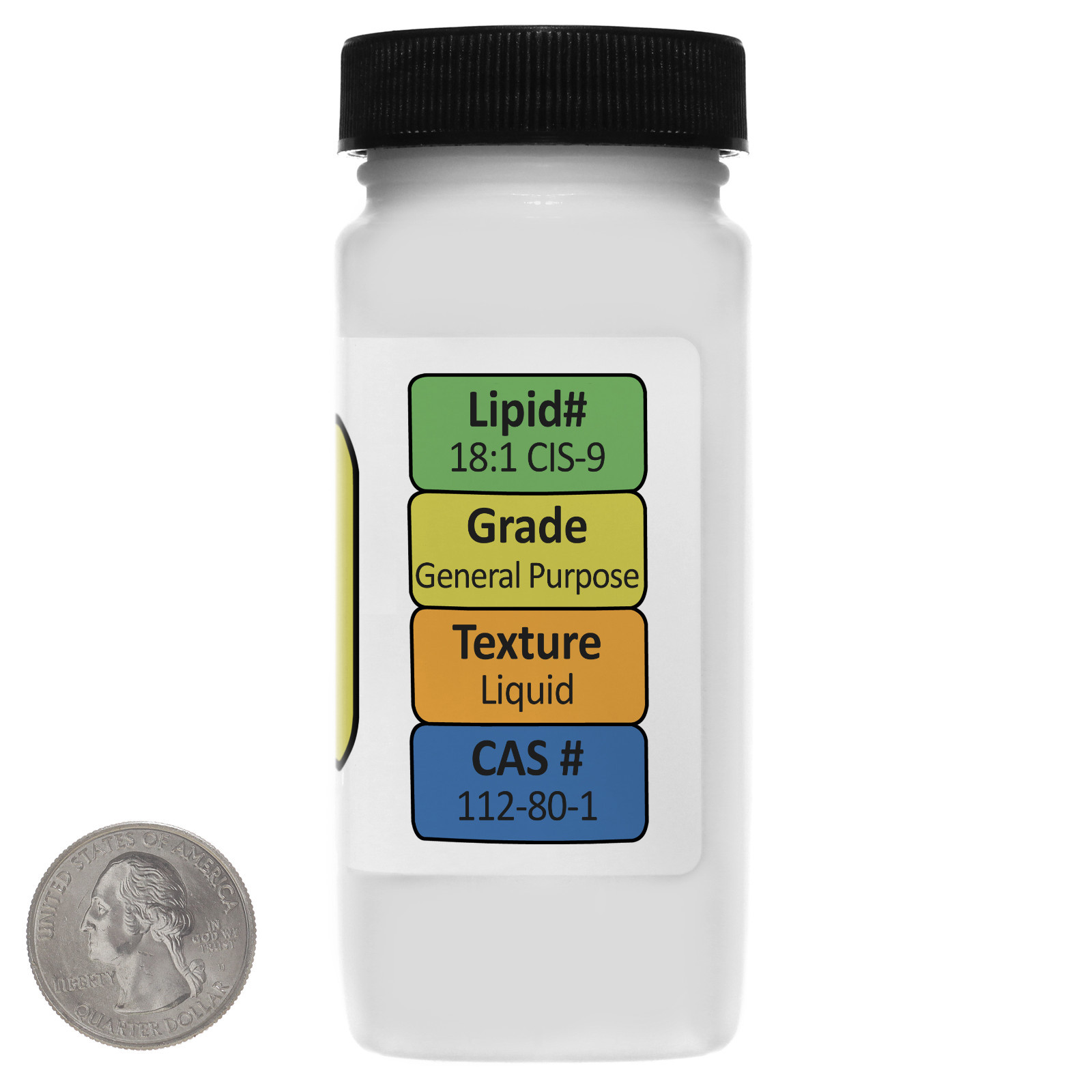 Oleic Acid [C18H34O2] 100% Pure GP Grade Liquid in 4 Oz in a Plastic Bottle USA