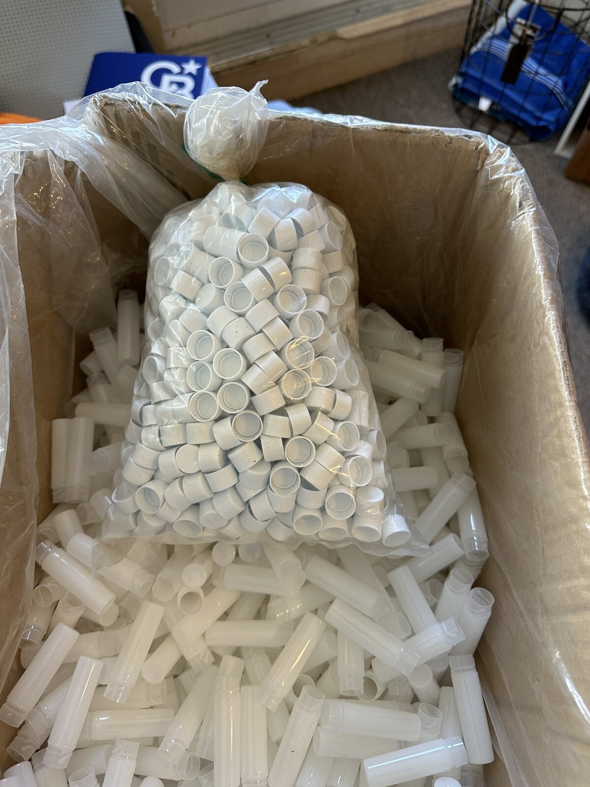 Lot of 100 6.5ML Scintillation Vial W/ White Screw Cap Plastic Disposable