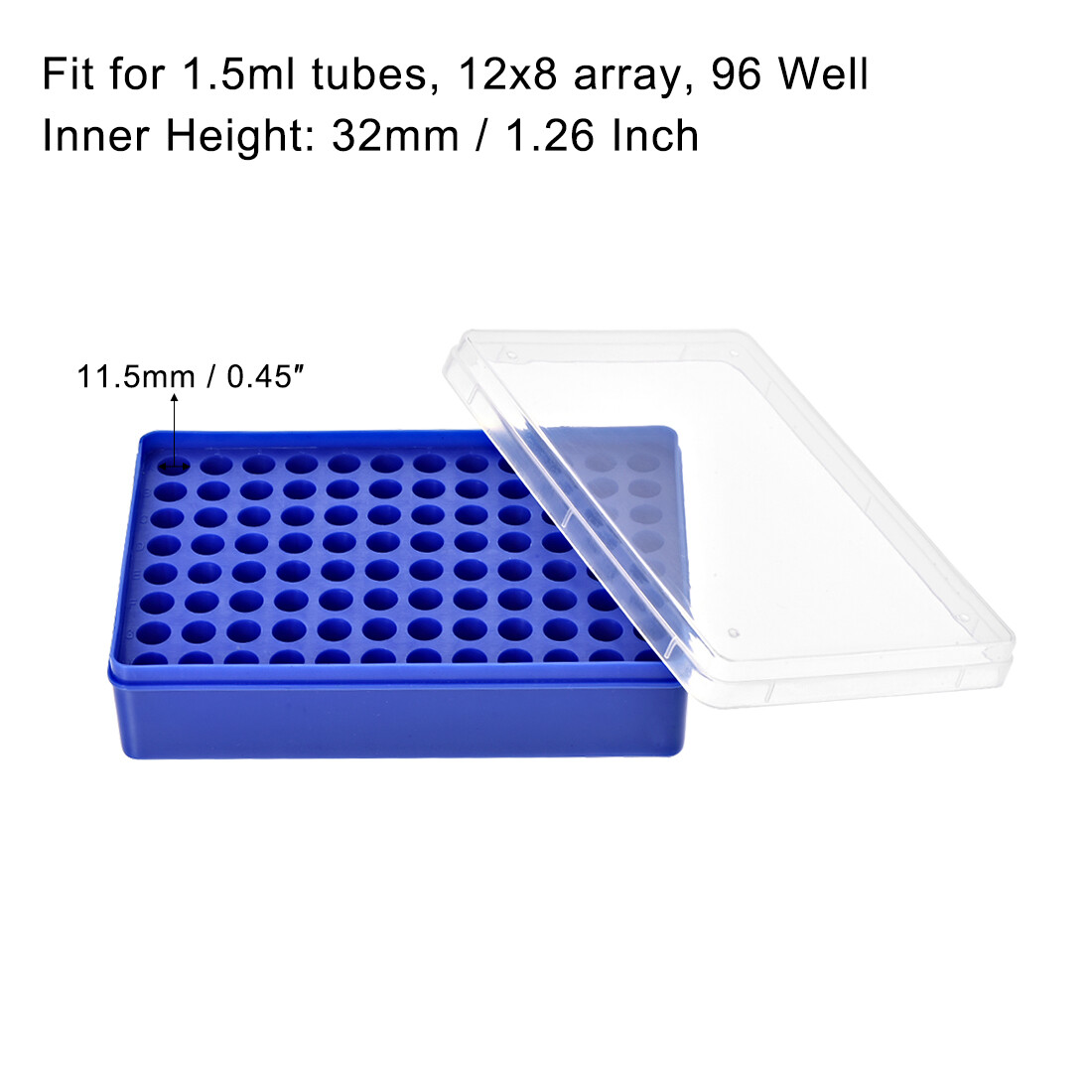 Centrifuge Test Tube Rack 96 Wells for 1.5ml Micro-centrifuge Tubes 11.5mm Dia