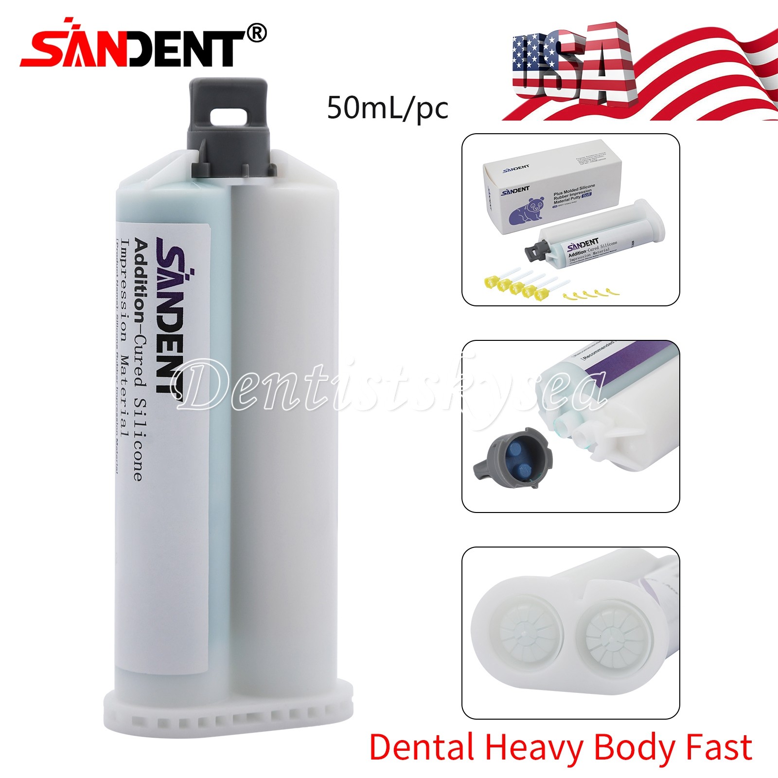 Heavy Body Fast Rapid Set Dental Impression Material 50mL Cartridge VPS PVS