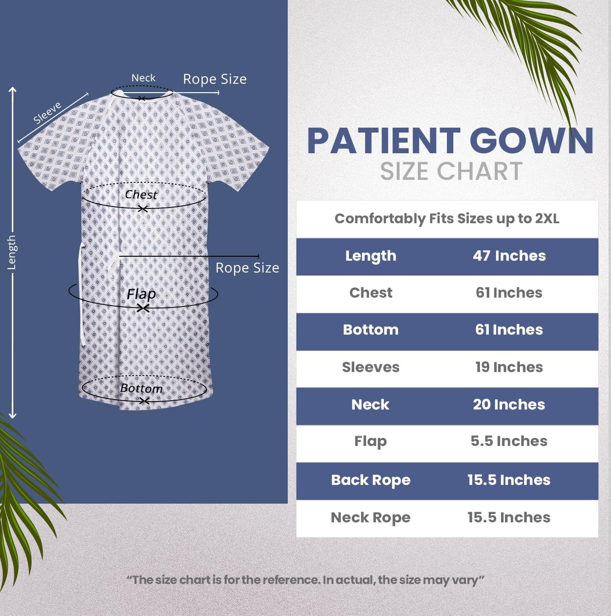 6 Pack Unisex Hospital Gowns, Patient Gowns for Women and Men with Back Tie, …