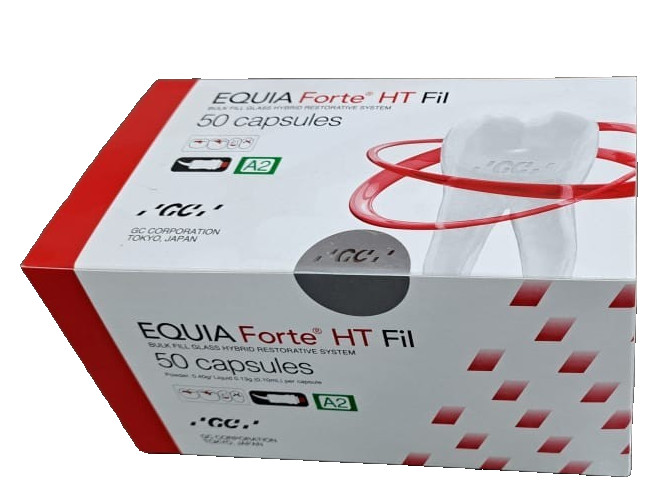 GC EQUIA Forte HT A2 50 Caps Bulk Fill Glass Hybrid Dental Restorative Fast Ship