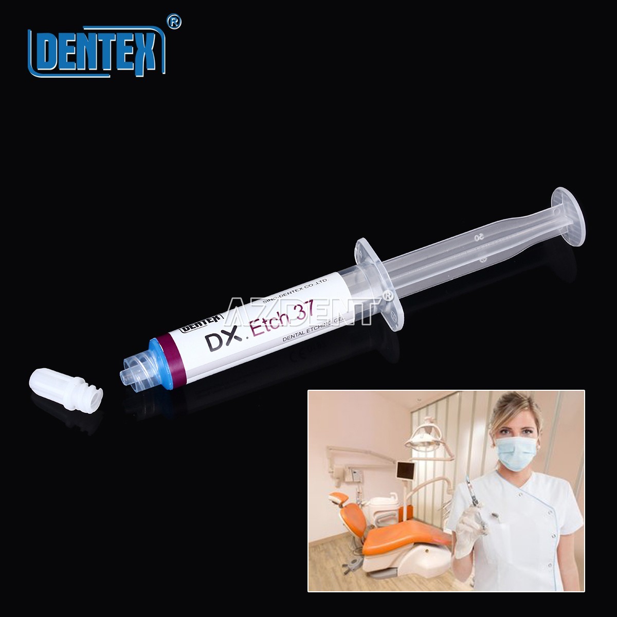3x Dentex Dental Etching Gel 37% Acid Etchant Gel 5ml/syringe