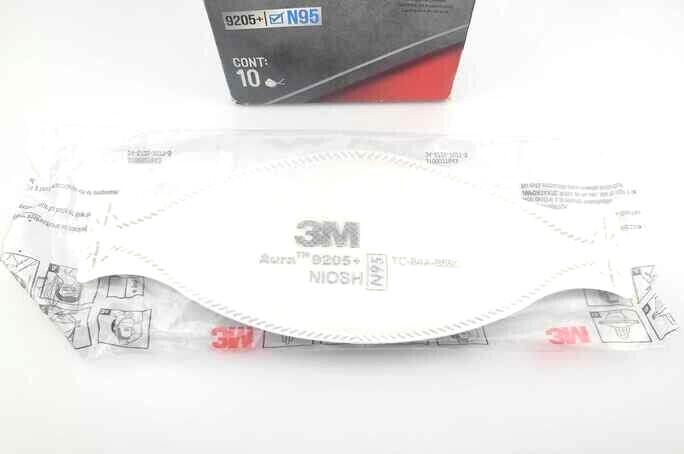 New! 9 Pack White 3M Aura 9205 N95 Particulate Respirator Face Mask – FREE SHIP!